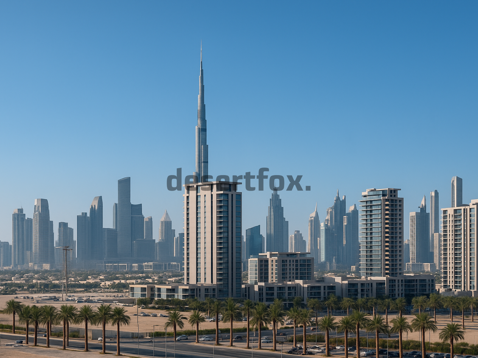 Downtown Dubai skyline view from MAG Eye community