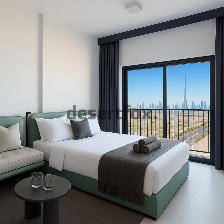 cozy studio in MAG eye close to Downtown Dubai with burj khalifa view