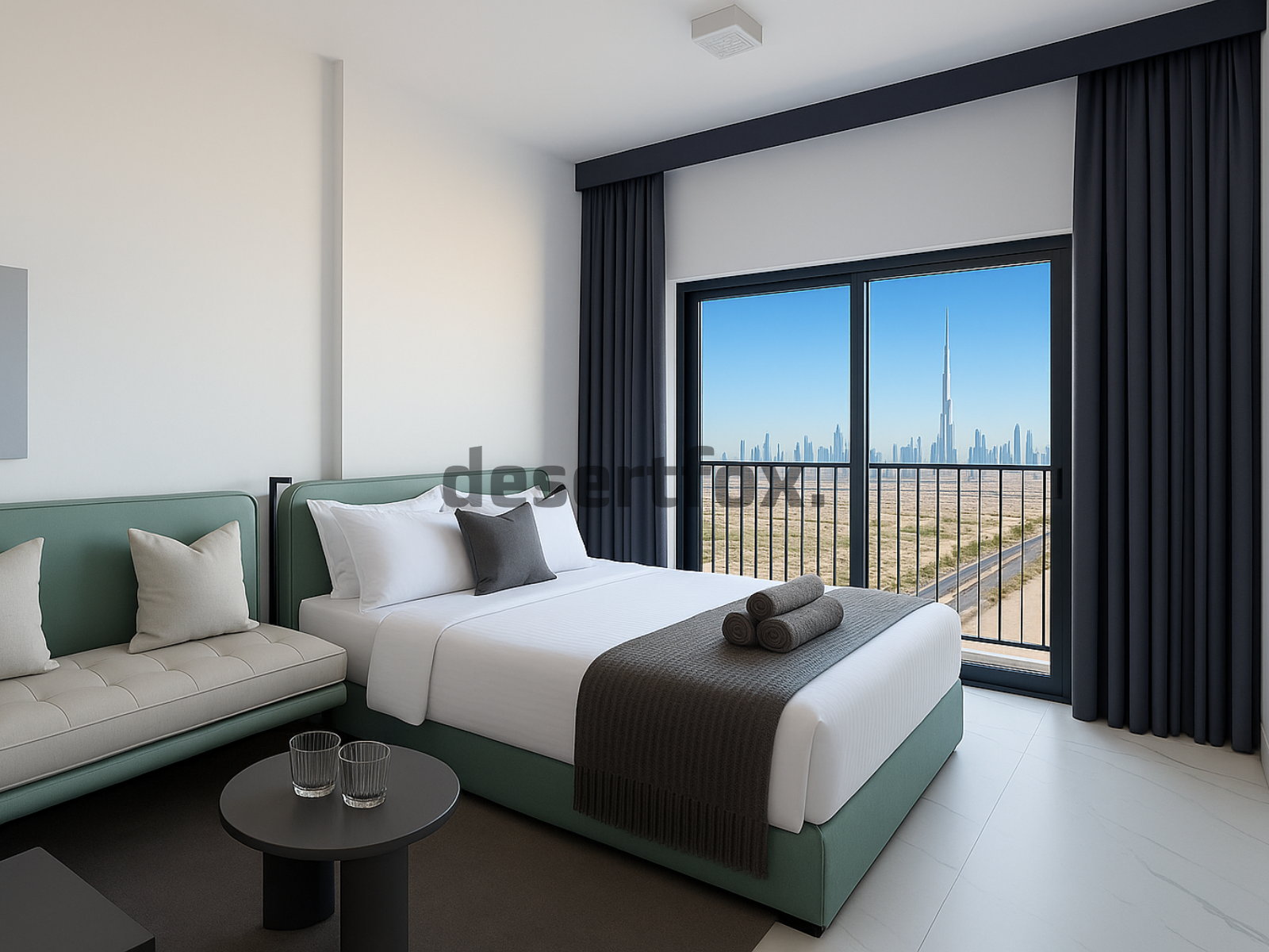 cozy studio in MAG eye close to Downtown Dubai with burj khalifa view