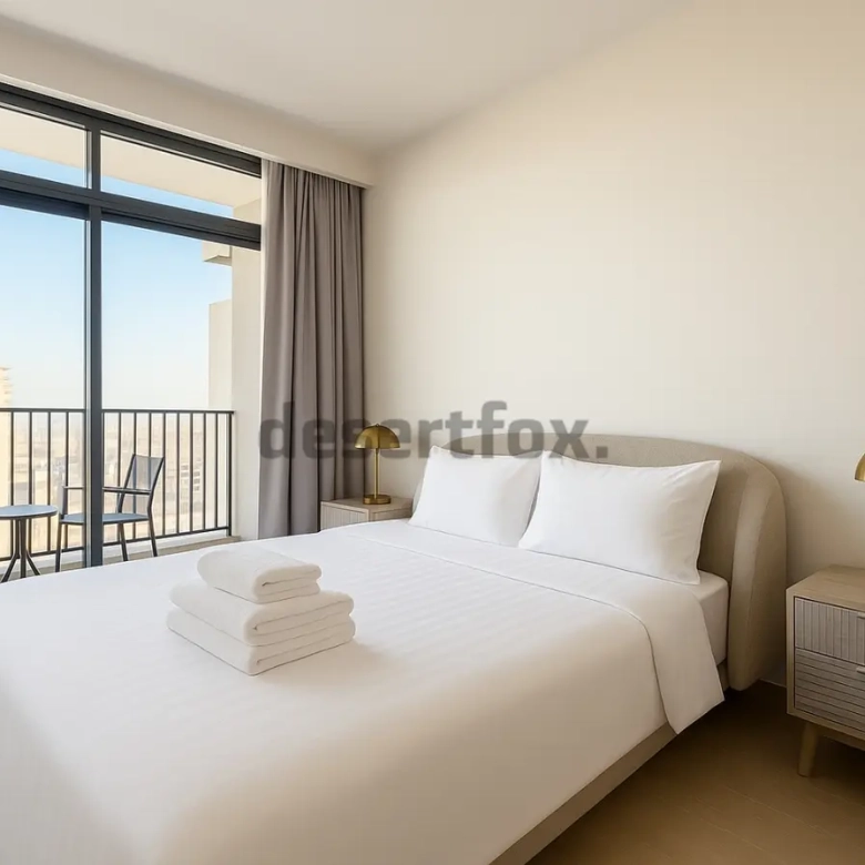 Swimming Pool view in Furjan Azizi for Rent Fully Furnished with desertfox Real Estate