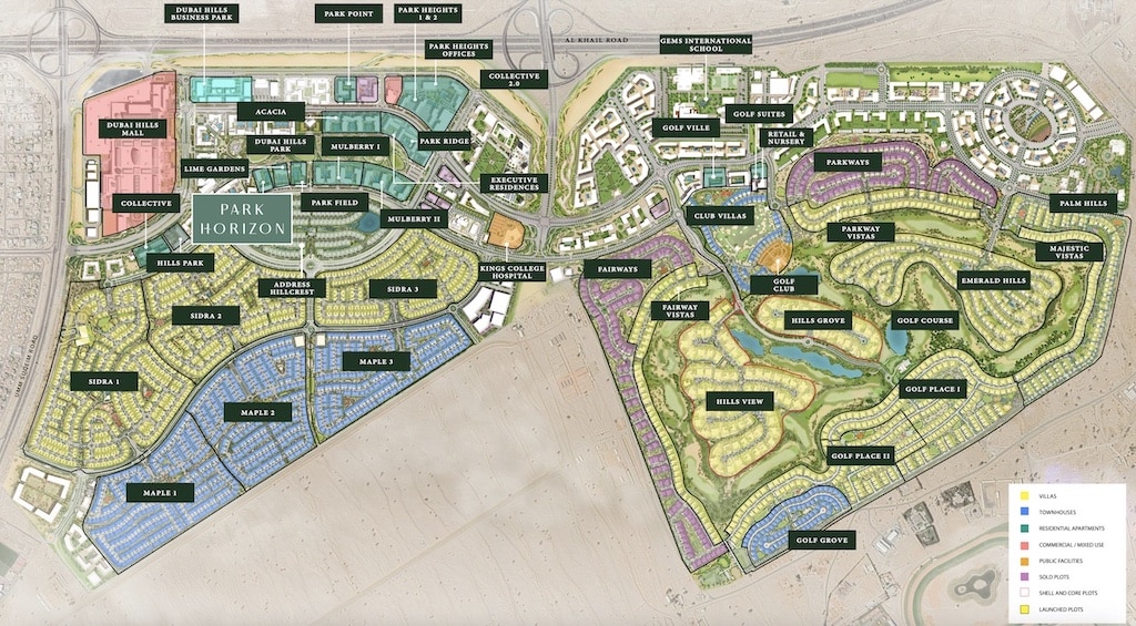 Dubai Hills Estate Community Master plan 