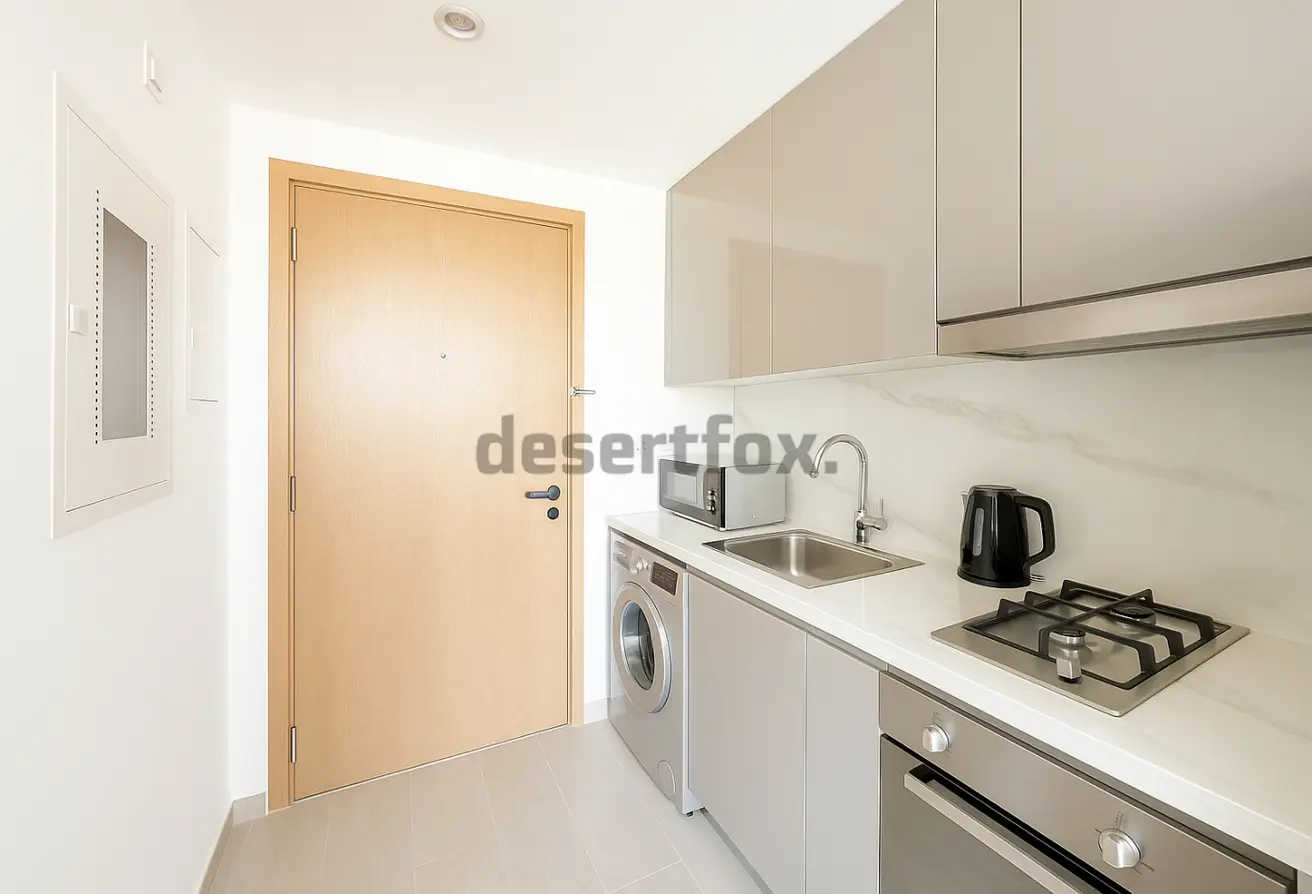 Swimming Pool view in Furjan Azizi for Rent Fully Furnished with desertfox Real Estate