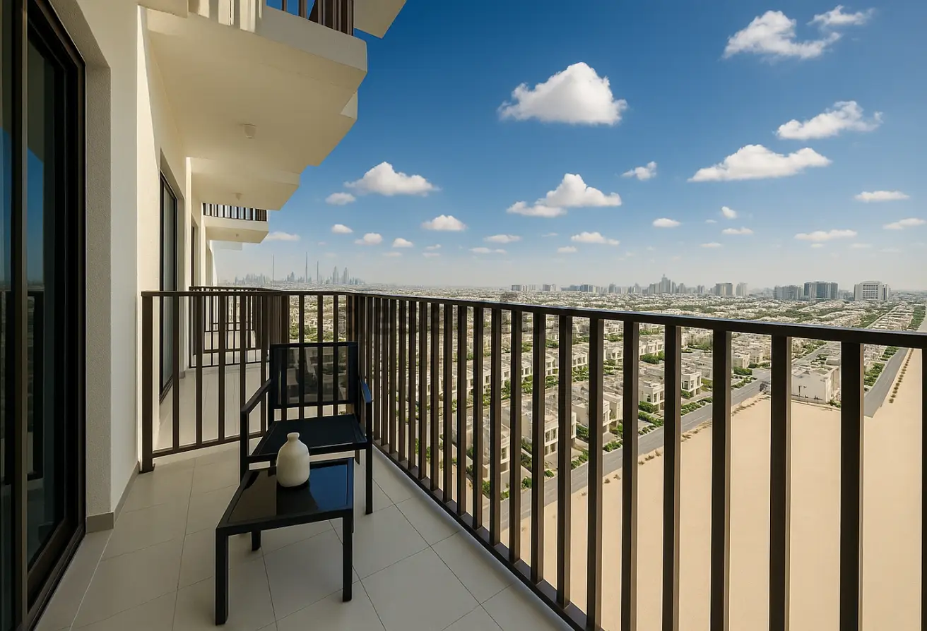 Swimming Pool view in Furjan Azizi for Rent Fully Furnished with desertfox Real Estate